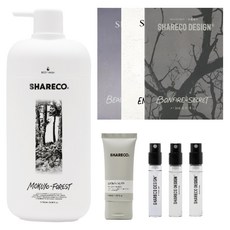 SHARECO 台灣公司貨 香氛潔淨日常組 灰燼 + 無瑕 + 皇家小香水 + 木曜森林沐浴膠 + 潔面乳體驗, 1套