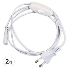 BLINGLIGHT YD T5 專用 2針開關型電源線, 白色, 2個, 1.5m