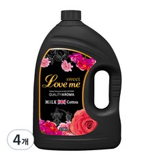 MiLKCotton 퍼퓸 섬유유연제 스윗 러브미, 3.06L, 4개