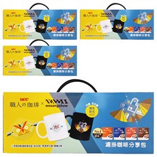 ucc 職人的珈琲 濾掛咖啡分享包, 典藏風味濾掛6包 + 法式深焙濾掛6包 + 炭燒咖啡濾掛6包 + 柔和果香濾掛6包 + 馬克杯, 4盒
