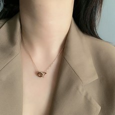 디아더컬러 큐빅 팬던트 D 알파벳 목걸이 SM 022