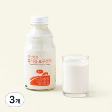 범산목장 유기가공식품인증 딸기요구르트, 450ml, 1개입, 3개