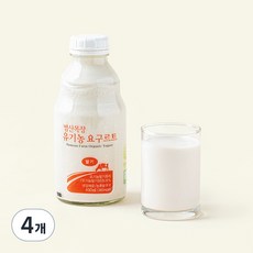 범산목장 유기가공식품인증 딸기요구르트, 450ml, 1개입, 4개
