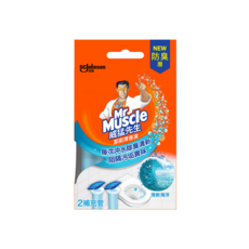 Mr Muscle 威猛先生 潔廁清香凍 清新海洋, 防臭層 阻隔異味, 每次沖水除臭清新, 2補充管, 76g, 1盒