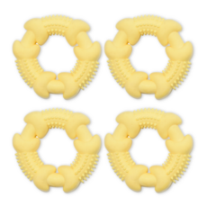 Devence 狗狗潔牙玩具, 黃色, 4個