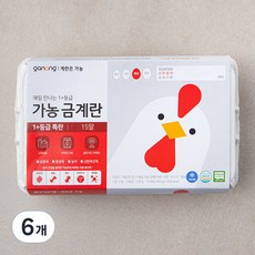 가농 무항생제 1+등급 특란, 15구, 6개
