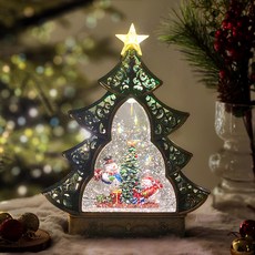 Ju and Ji 聖誕樹雪花水晶球音樂盒室內裝飾, 雪人, 23 x 7.5 x 29 cm, 1個