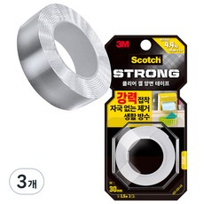 3M Scotch 透明凝膠多用途超強力矽膠雙面膠帶 30mm x 1.5m, 3個, 透明