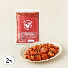 통나무집닭갈비 국내산 닭다리살로 만든 매운맛 앙념육, 1kg, 2개