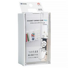 inomata 長方形磁吸斜取式收納盒, 白色, 1個