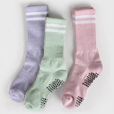 COZY LABEL 女款防滑氣墊雙線襪3件組