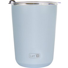 Let'Y Urban保溫隨行杯+吸管+清潔刷組合, 藍色, 420ml, 1組