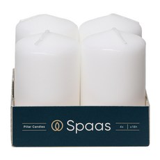SPAAS 圓柱蠟燭, 白色的, 4 件