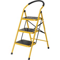 KOKIRI LIVING A型三段折疊梯凳 黃色, 1個