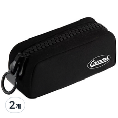 Tamsaa Jumbo拉鍊校園鉛筆盒 筆袋, 黑色, 2個