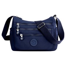 馳豹 5隔層大容量防潑水輕量尼龍斜背包 單肩包 7173, 29 x 21 x 13cm, 深藍色, 1個