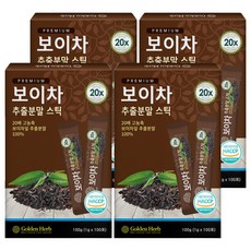 골든허브 20배 농축 보이차 추출분말 스틱, 1g, 100개입, 4개