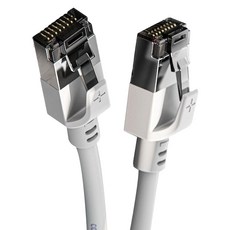 CODEWAY CAT.8 40Gbps 圓形PVC抗干擾耐用高速傳輸網路線, 白灰色, 1條, 1m