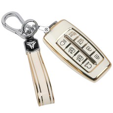 MD global Genesis G80 / G70 / GV80 / GV70 相容 8鍵鑰匙殼 + 鑰匙圈, 單一商品, 象牙白