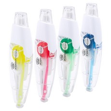 Rota 螢光筆底線貼紙筆型 4款套組, 1套, 黃色, 粉紅色, 綠色, 藍色