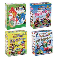 PLAYCORN 恐龍與朋友們 4件組, 恐龍, 動物, 昆蟲, 海底, 1套