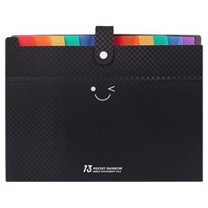 아코디언 바인더 파일 정리함 13칸, 블랙, 1개