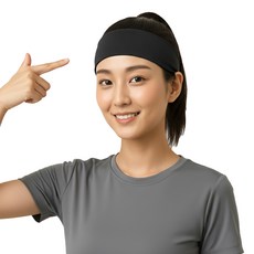 몽블랙 남자 여자 땀흡수 마라톤 필라테스 요가 운동 기능성 스포츠 헤어밴드 ST5, BLACK, 1개