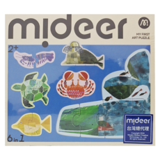 mideer 六合一拼圖 海洋世界 2歲以上, 1盒, 22片