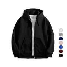 男女通用 厚實柔軟刷毛 寬鬆版型 連帽拉鍊外套 MDHD343TS