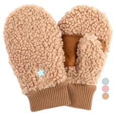 littlestella 兒童刷毛拼色連指手套 雙手穿戴組