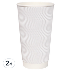해피팩 삼신상사 한결 웨이브 아이스 3중 종이컵 590ml 화이트, 2개, 100개입