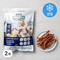 웰메이드 강아지 수제 건조간식 (냉동), 돼지귀슬라이스, 2개