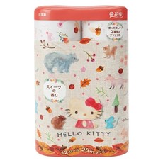 maRUTOmi 丸富製紙 捲筒衛生紙 三麗鷗家族 紅Kitty, 25m, 1袋, 12捲