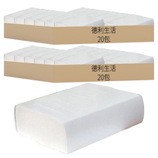 德利生活 商用擦手紙, 120張, 40包