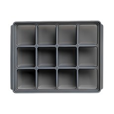 Petinube 矽膠副食品12格分裝盒, 食品冷凍分裝盒, 灰色, 1個