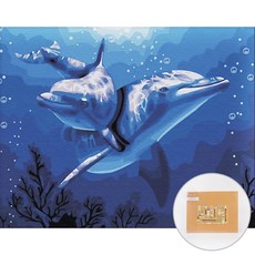 ARTJOY DIY名畫系列數字油畫 50*40cm, 海豚之愛, 1幅