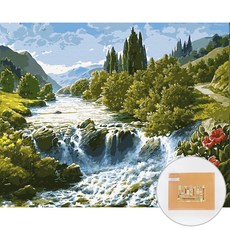 ARTJOY DIY名畫系列數字油畫 50*40cm, 涼爽的山谷, 1幅