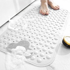 Market Plan 防滑雲朵浴室地墊, 白色, 1個