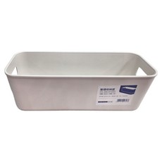 懶角落 整理收納籃 窄款 白色 容量約2.5L, 28 x 10 x 9.6cm, 4個