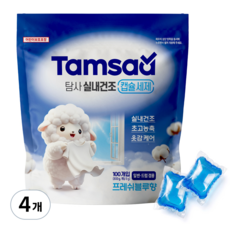 탐사 초고농축 실내건조 캡슐세제 비누향, 4개, 100개입