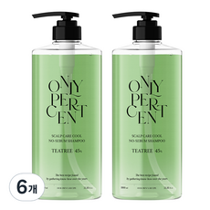 온리퍼센트 티트리 45 두피케어 쿨 지성 샴푸 시트러스향, 6개, 1L