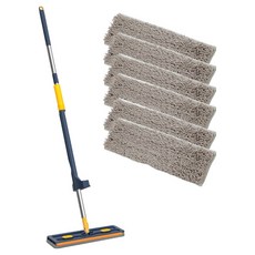 Locus 清潔拖把 濕拖布 清潔布拖把 + 3層刷毛清潔墊, 1套