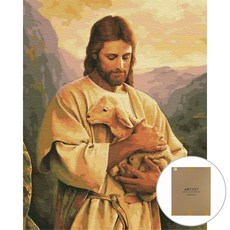 ARTJOY DIY數字油畫套組 善良的牧羊人與羊 直式 75 x 60cm, 1個