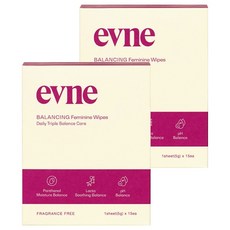 evne 平衡女性清潔濕紙巾 15片, 15入, 5g, 2個