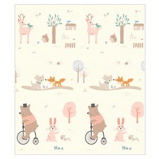 XPE 寶寶爬行墊 雙面可折疊 防水抗污 柔軟有韌性, D 森林動物