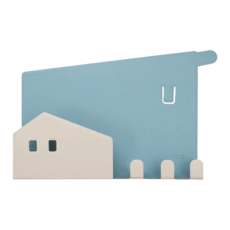 LHiDS 造型收納層架 北歐房屋 最大承重1.2kg, 水藍色, L(28.6 x 26.9 x 0.3cm)