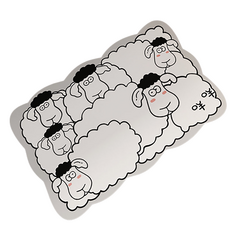 HOMEDAUM 可水洗柔軟珪藻土動物集合地墊, 羊群, 1個