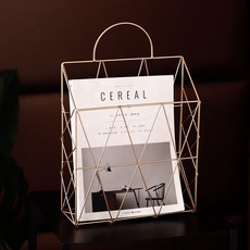 雜誌書籍收納掛架 25.5*10*38cm, 金黃色