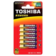 TOSHIBA 東芝 台灣公司貨 鹼性電池 4號, 10顆, 1組