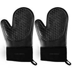 LIFE FORMULA 雙重保護矽膠隔熱手套, 黑色, 1套